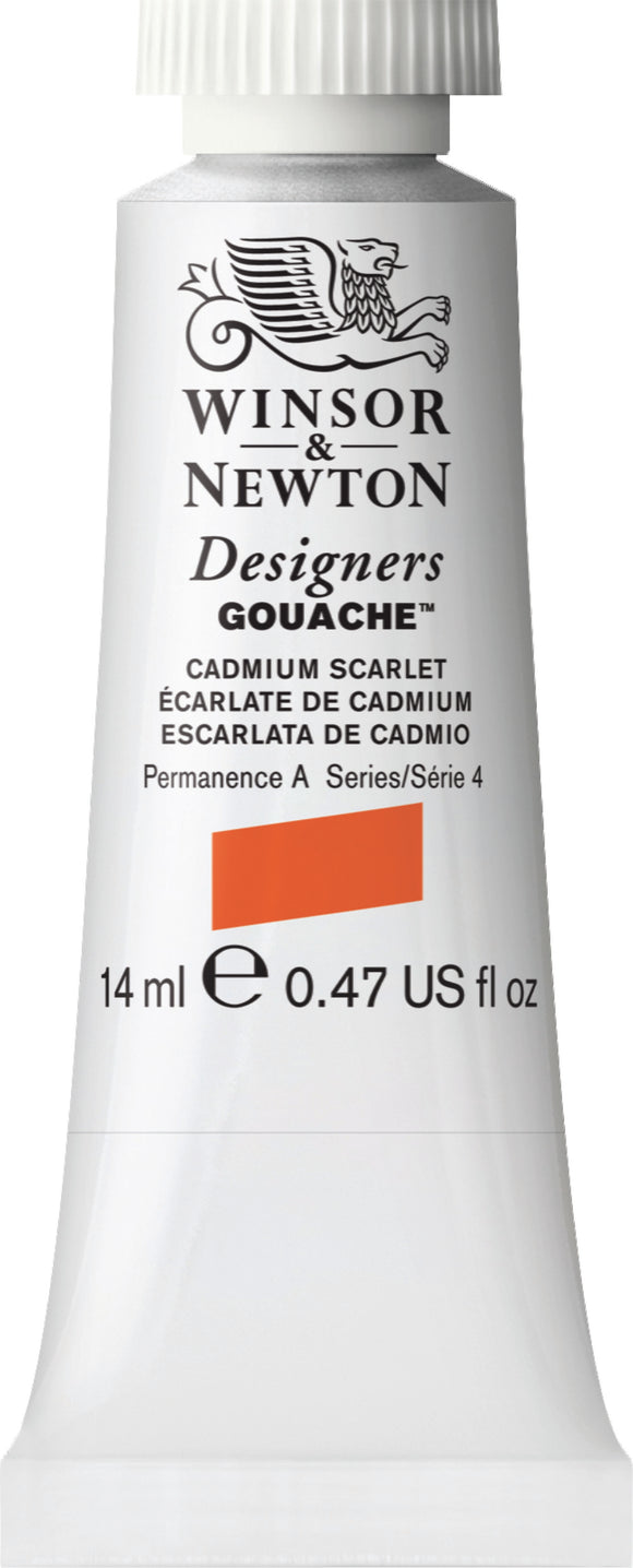Winsor And Newton Designers Gouache Tube 14Ml Cadmium Scarlet