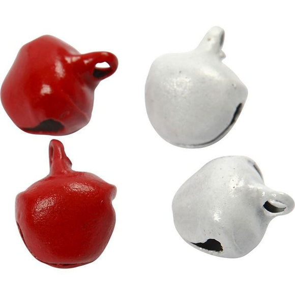 Bells, 8 Mm, Red/White, 50 Pc