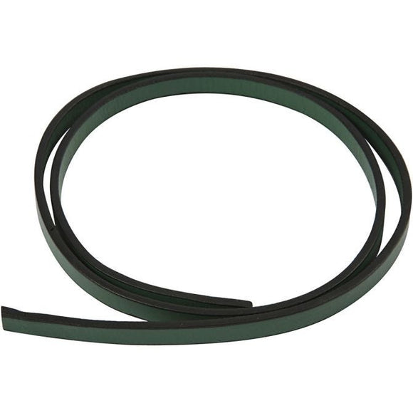 Faux Leather Belt, W: 10 Mm, Thickness 3 Mm, Green, 1M, 1 Pack