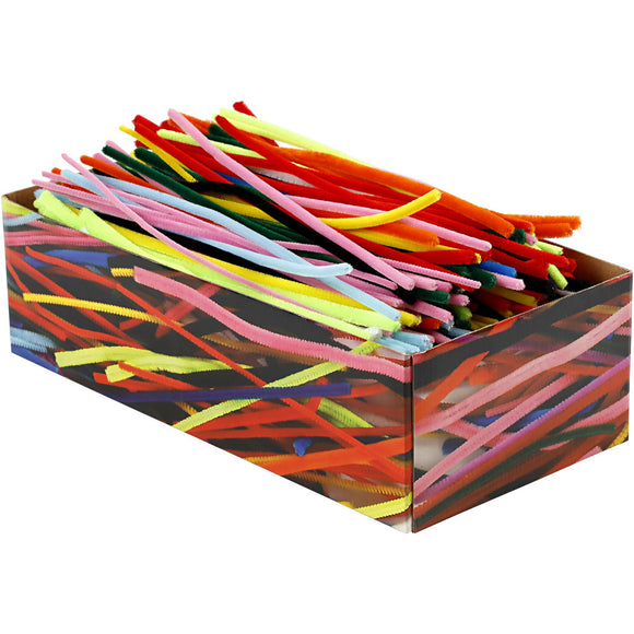 Pipe Cleaners, Thickness 4+6+9 Mm, L: 30 Cm, 700 Assorted Colors