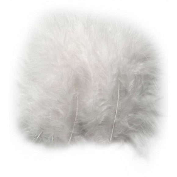 Feathers, Size 5-12 Cm, White, 15 Pc