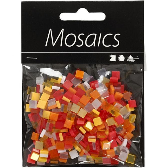 Mini Mosaic, 5X5 Mm, 2 Mm, Red/Orange Harmony, 25 G, 1 Pack