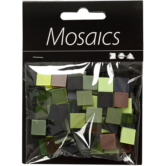 Mini Mosaic, 10X10 Mm, 2 Mm, Green Glitter, 25 G, 1 Pack