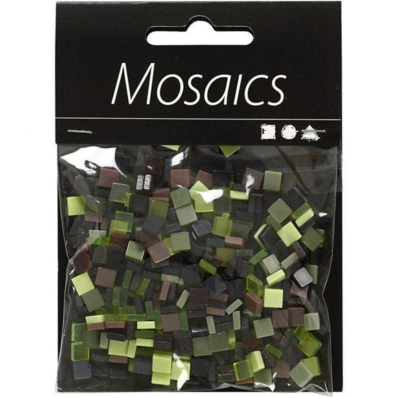 Mini Mosaic, 5X5 Mm, 2 Mm, Green Glitter, 25 G, 1 Pack