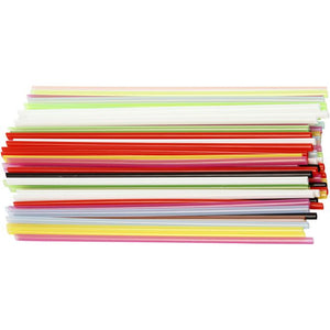 Construction Straw, L: 12,5 Cm, 3 Mm, Assorted Colours, 3200 Pc