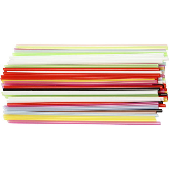 Construction Straw, L: 12,5 Cm, 3 Mm, Assorted Colours, 3200 Pc