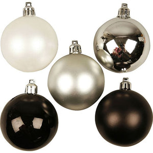 Christmas Ornaments, 6 Cm, Black Harmony, 20 Pc