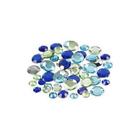 Rhinestones, Round, 6+9+12 Mm, Blue/Green Harmony, 360 Pc