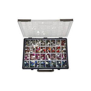 Rhinestones With Case, D: 6-16 Mm, 32X360 Pcs, Assorted Colours