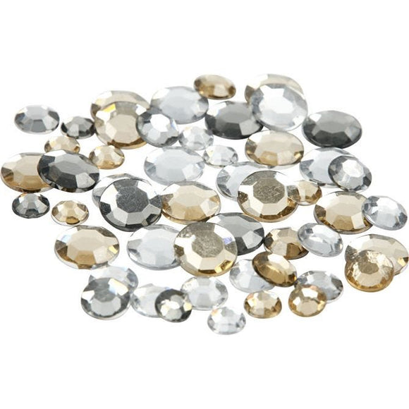 Rhinstones, Size 6+9+12 Mm, Golden Oil, Round, 360 Pc