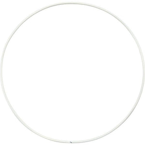 Metal Wire Ring, Circle, D: 15 Cm, Thickness 2 Mm, White, 1 Pc