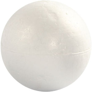 Ball, Polystyrene, D: 10 Cm, White, Pack Of 5