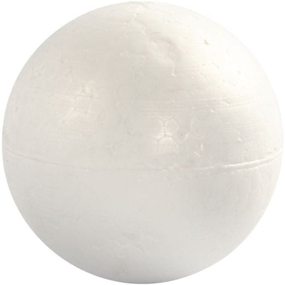 Ball, Polystyrene, D: 10 Cm, White, Pack Of 5