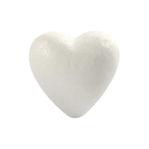 Heart, Polystyrene,  H: 8 Cm, White, Pack Of 5