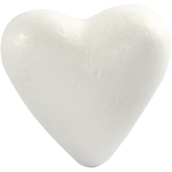 Heart, Polystyrene,  H: 11 Cm, White, Pack Of 5