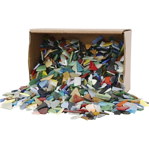 Mosaics, Assorted Colours, Size 8-20 Mm, Thickness 2-3 Mm, 2 Kg, 1 Pack