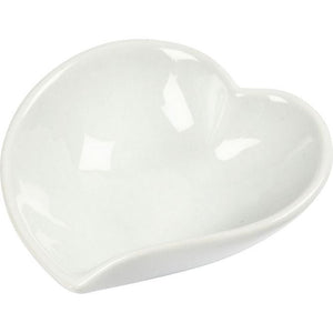 Heart-Shaped Dish, H: 2 Cm, 8 Cm, White, 12 Pc