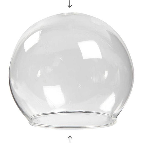 Clear Glass Baseless Hanging Bauble, 8 Cm, 5 Cm, Transparent, 4 Pc