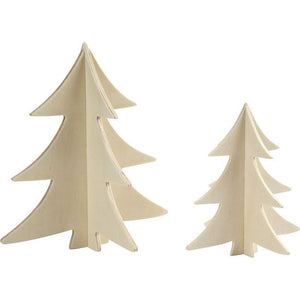 Christmas Trees, H: 13+18 Cm, 2 Pcs, Plywood