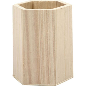 Pencil Holder, H: 10.5 Cm, 8 Cm, Paulownia, 1 Pc