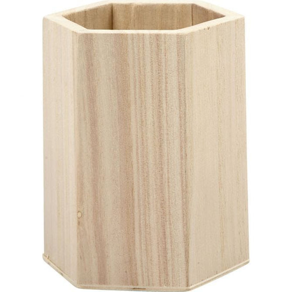 Pencil Holder, H: 10.5 Cm, 8 Cm, Paulownia, 1 Pc