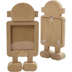 Robot Frame, H: 17 Cm, 6X6,5 Cm, Mdf, 1 Pc