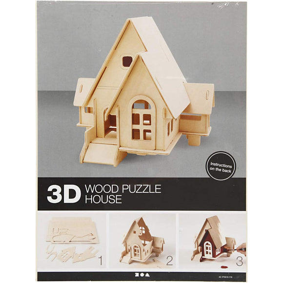 3D Wooden Construction Kit, Plywood, 1 Pc