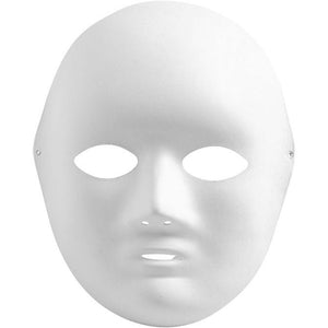Full Face Mask, H: 22 Cm, W: 17 Cm, White, 1 Pc