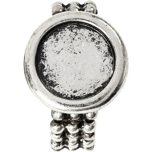 Cabochon Ring, 19 Mm, 14 Mm, Antique Silver, 1 Pc