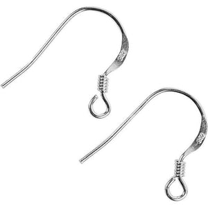 French Ear Wires, L: 14 Mm, Sterling Silver, 1 Pack