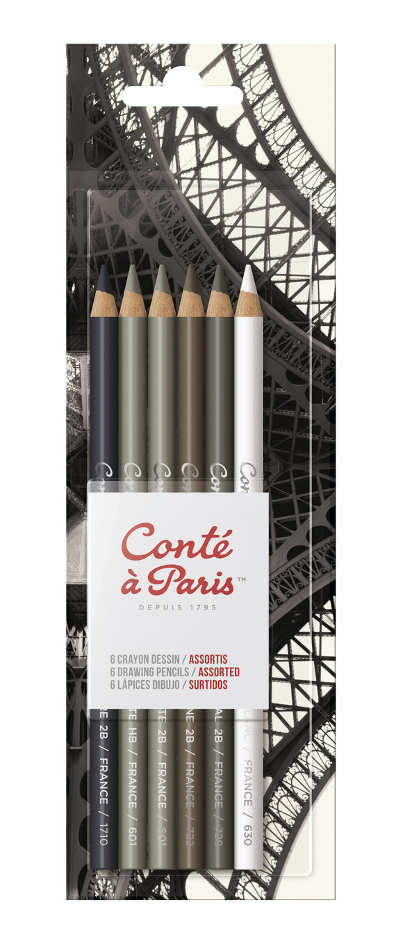 Conte A Paris Blister X6 Drawing Pencils Assorted