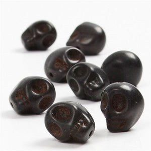 Howlite Beads, 12 Mm, 1,5 Mm, Black, 32 Pc