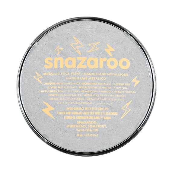 Snazaroo Metallic Face Paint 18Ml Pot Silver