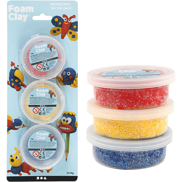 Foam Clay®, Blue, Red, Yellow, 14 G, 3 Tub