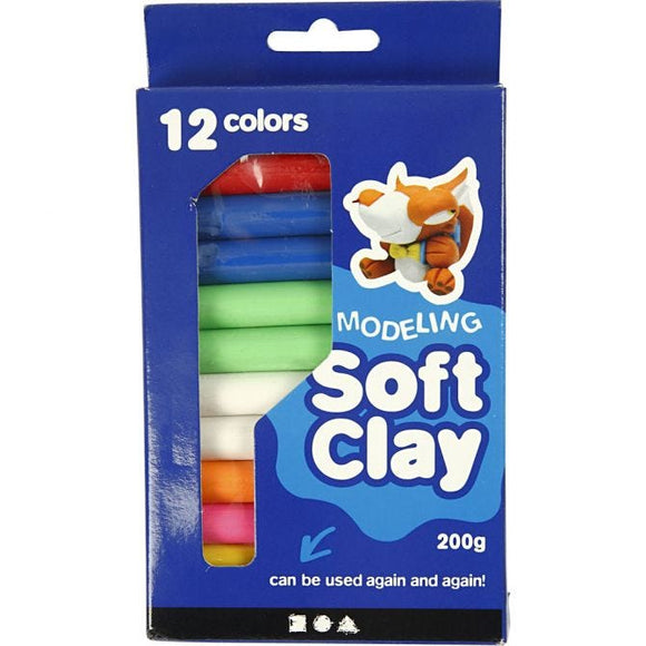 Soft Clay, Assorted Colours, 200 G, 1 Pack