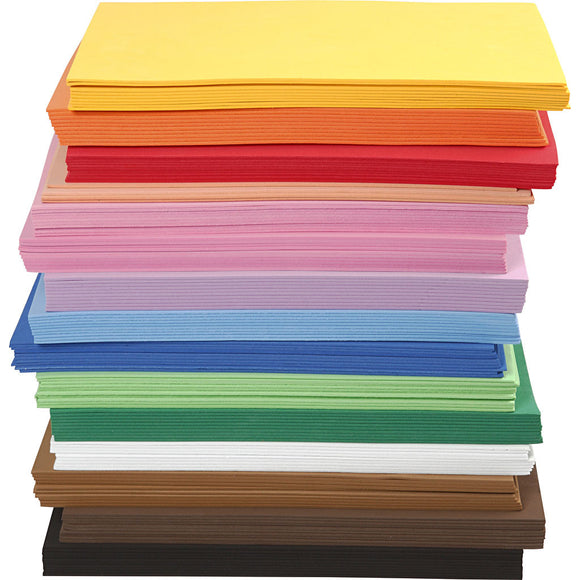 Eva Foam Sheets, A4, 21X30 Cm, 2 Mm, 10 Sheets, Assrtd Colors