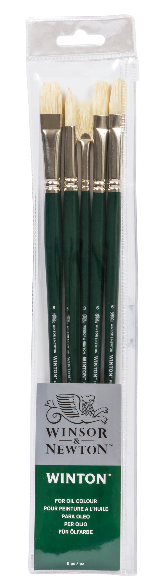 Winsor & Newton Winton Oil Colour Tube Brush Long Handle 5Pk