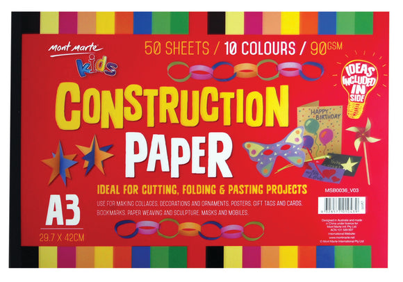 Mont Marte Signature Construction Pad A3 90Gsm  (11.69X16.53In) 50 Sheets
