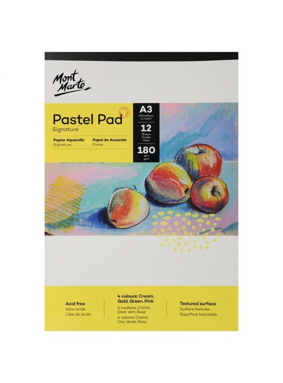 Mont Marte Signature Pastel Pad 4 Colours 180Gsm 12 Sheet A3 297 X 420Mm (11.7X16.5In)