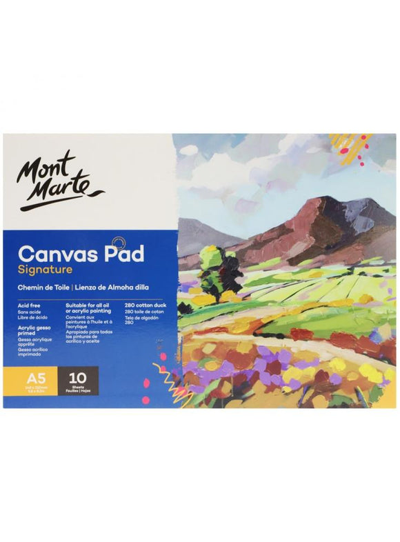 Mont Marte Signature Canvas Pad 10 Sheet A5 (5.8 X 8.3In)