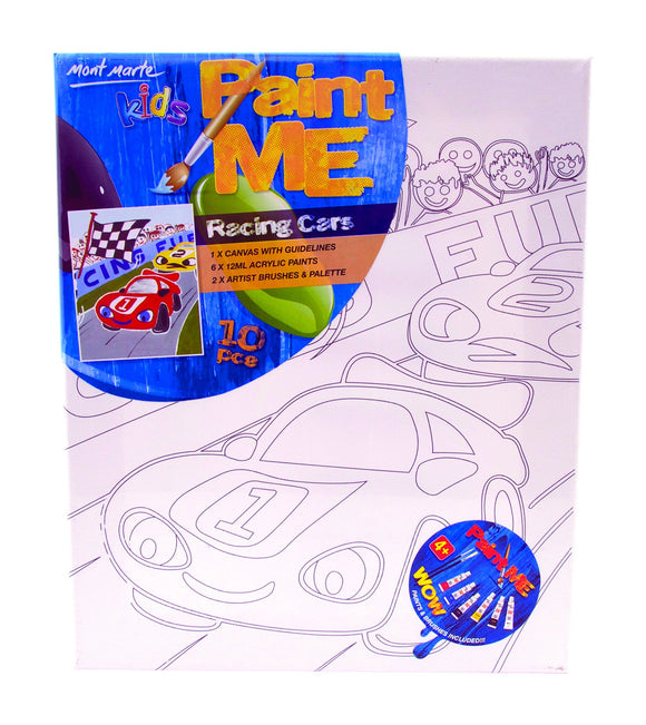 Mont Marte Kids Paint Me Set 9Pce - Racing Cars