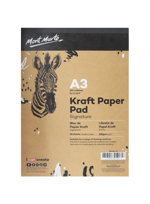 Mont Marte Signature Kraft Paper Pad A3 50 Sheets