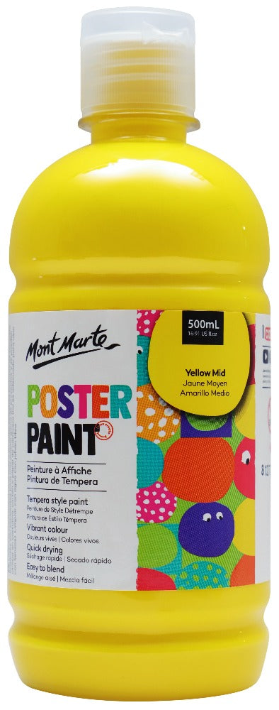 Mont Marte Poster Paint 500Ml - Yellow Mid