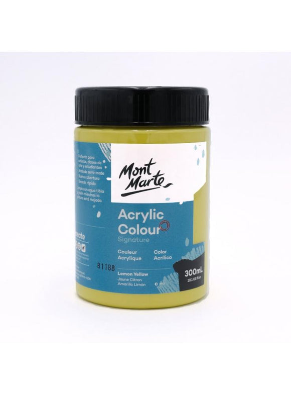Mont Marte Signature Acrylic Colour 300Ml (10.1Oz) - Lemon Yellow