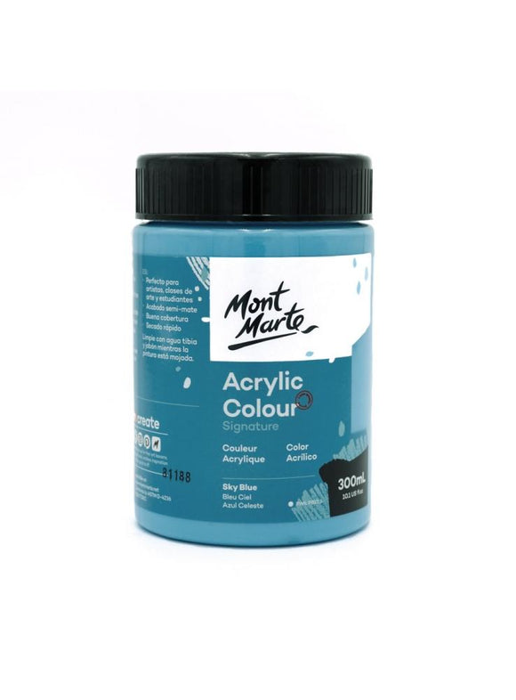 Mont Marte Signature Acrylic Colour 300Ml (10.1Oz) - Sky Blue
