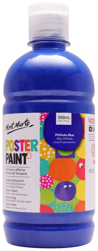 Mont Marte Poster Paint 500Ml - Phthalo Blue