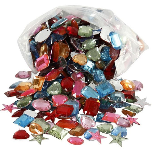 Rhinestones, 15-17 Mm, Assorted Colours, 210 G, 1 Pack