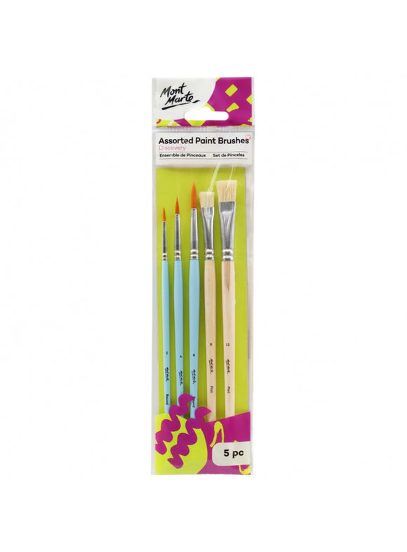 Mont Marte Discovery Assorted Paint Brushes 5Pcs