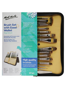 Mont Marte Signature Brush Set With Easel Wallet 17Pc