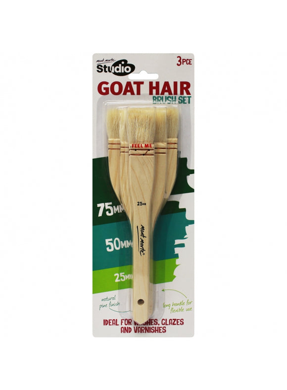 Mont Marte Studio Goat Hair Brush Set 3Pcs